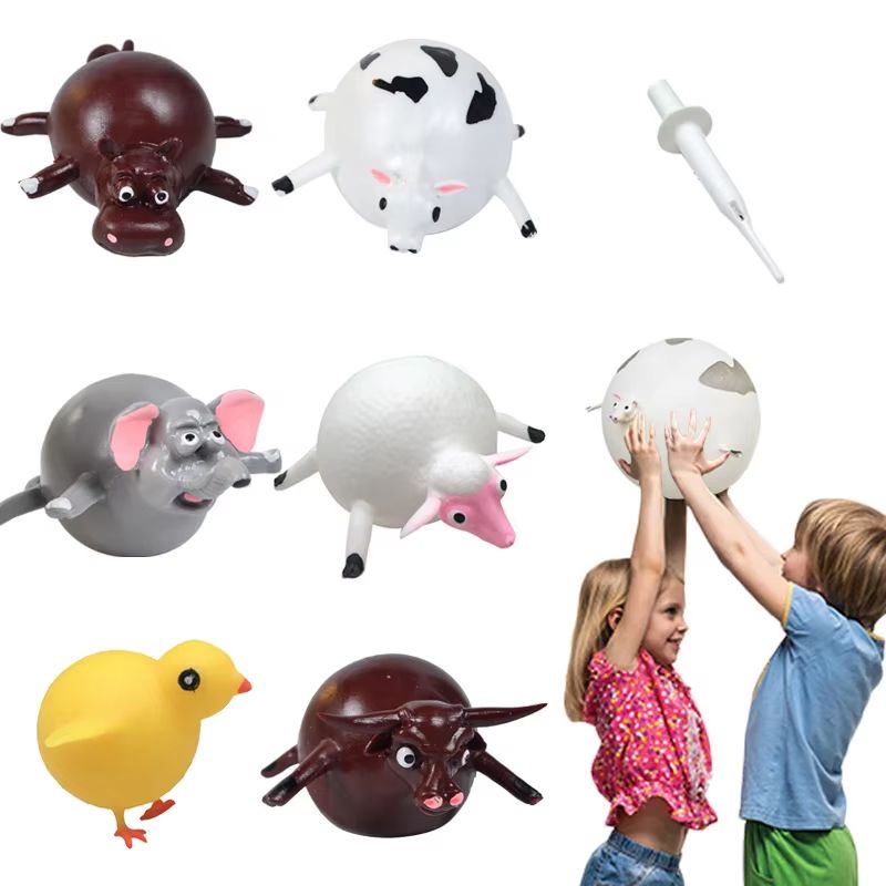 3-Piece Inflatable Dinosaur Vent Balls – Squeeze Toy Set for Kids