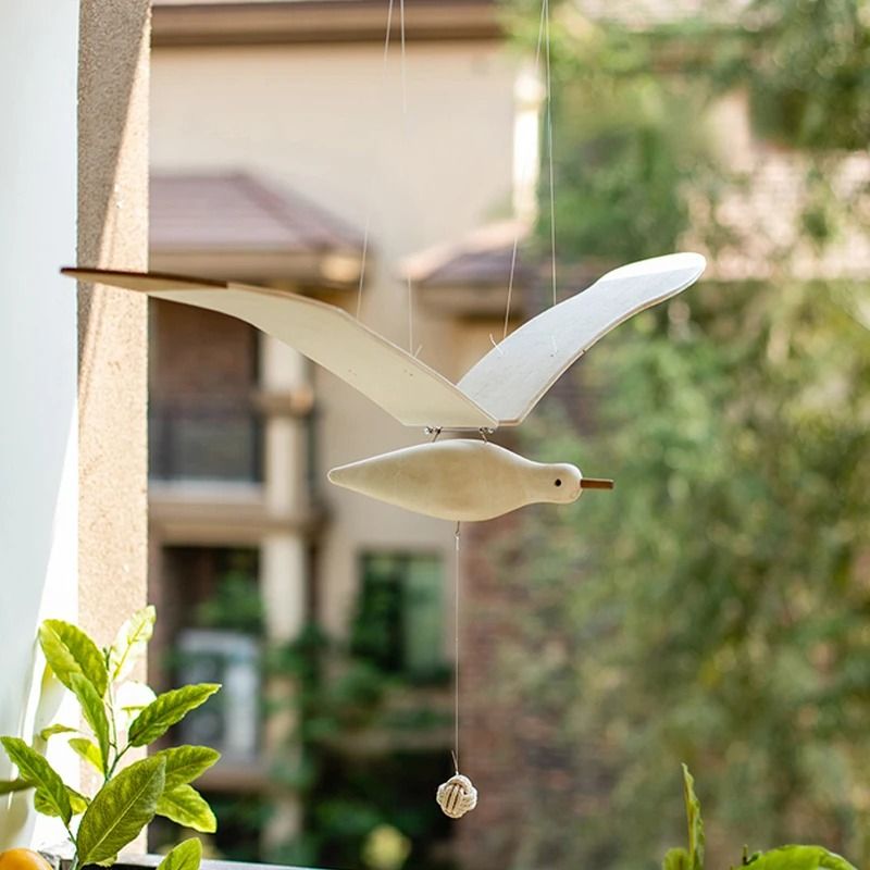 Creative Wooden Wall Hanging Flying Seagull Bird Decoration