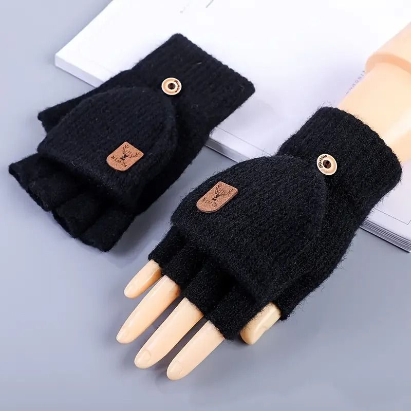 CozyTouch Fingerless Gloves Winter Warm Knitted Touch Screen Half Finger Gloves