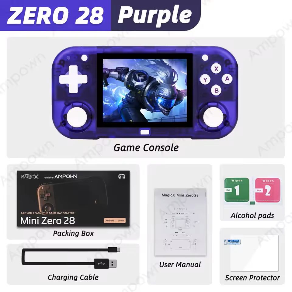Mini Zero 28 Handheld Game Console with 2.8in IPS Screen and Android OS
