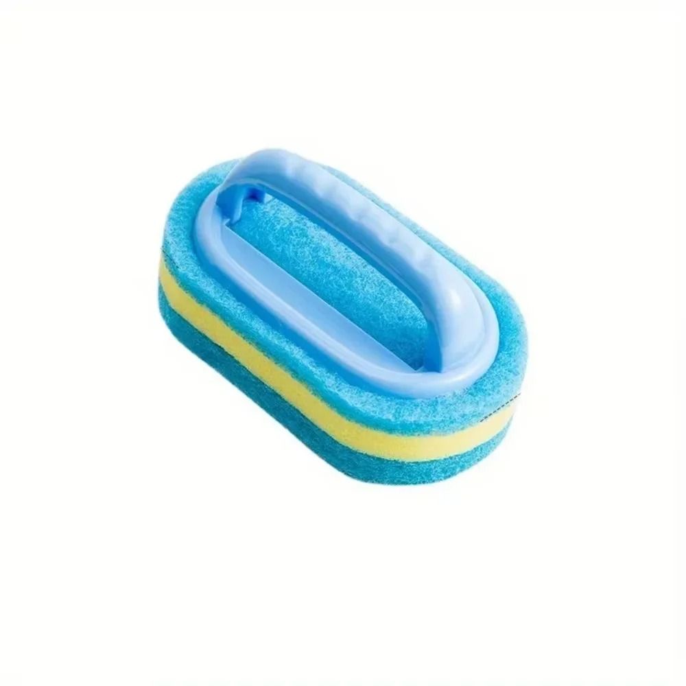 Thickened Cleaning Brush with Handle Kitchen and Bathroom Sponge Scrubber