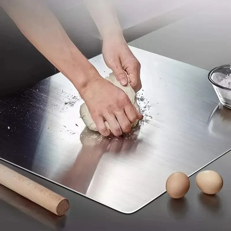 Stainless Steel Folding Chopping Board Double Sided L Shaped Kitchen Prep Board
