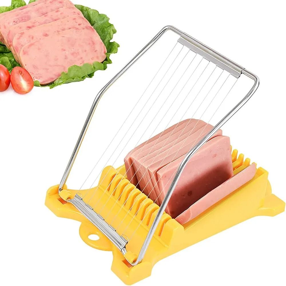Stainless Steel Multi-Function Luncheon Meat and Egg Slicer with Precision Wire System