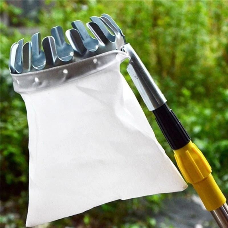 Heavy-Duty Metal Fruit Picker – Professional High-Tree Harvest Tool
