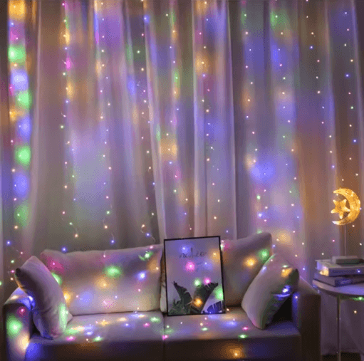 LED Curtain Fairy Lights with Remote Festoon Garland Party Decor
