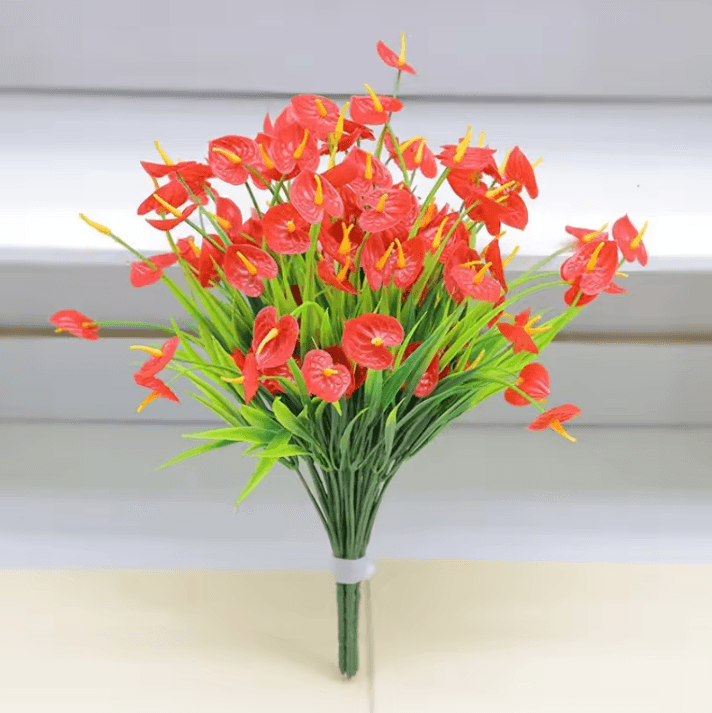 2Pcs Artificial Flower Bouquets – Plastic Fake Flowers for Table Centerpiece Decor and Home Accents