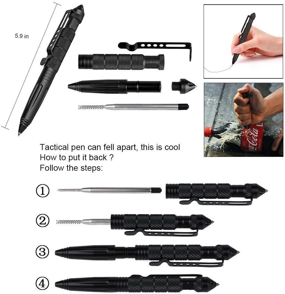 RangerGuard Everyday Carry Tactical Pen Heavy Duty Self Defense & Survival Tool with Glass Breaker