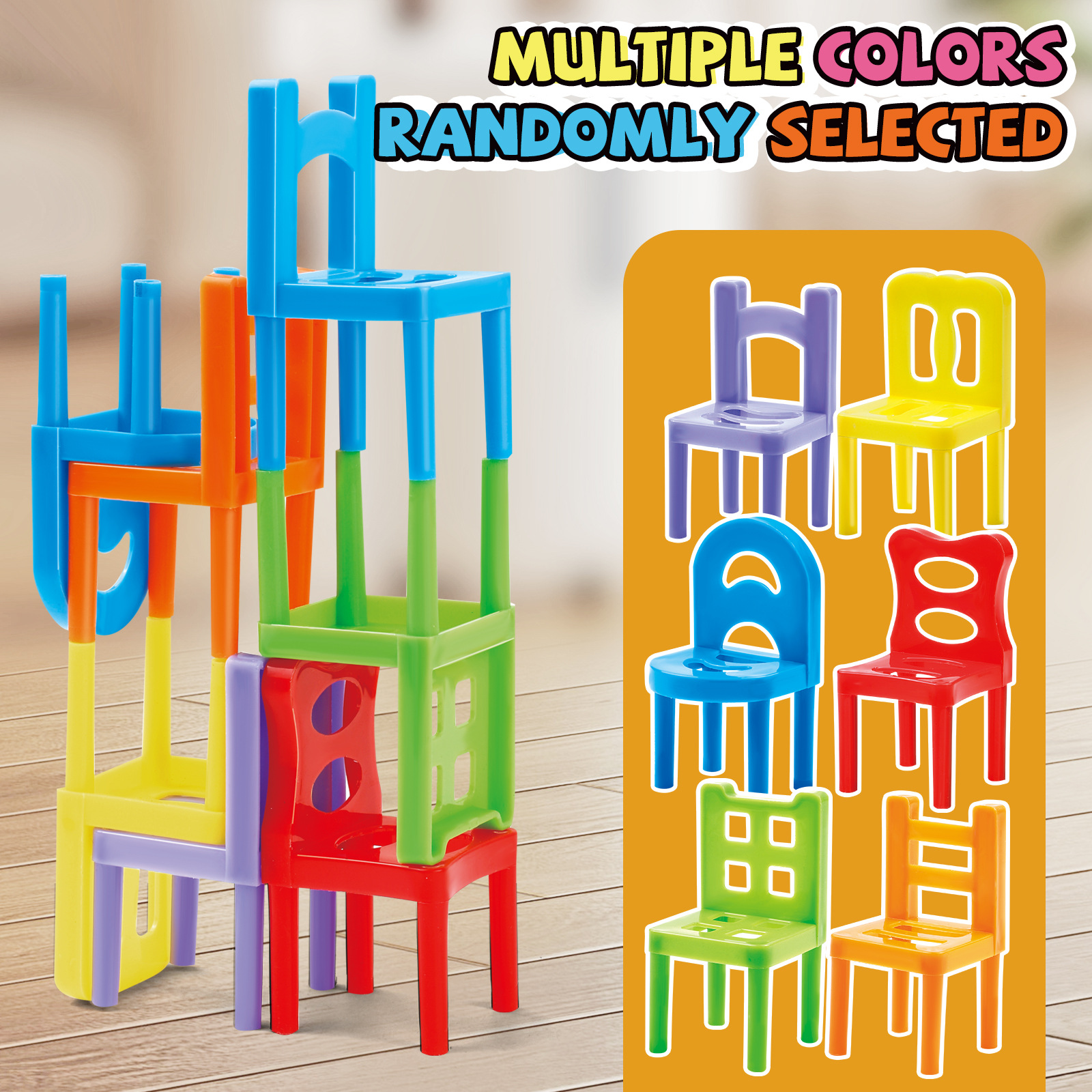 Interactive Stacking Chairs Toy Set Parent-Child Building Blocks for Stress Relief and Fun