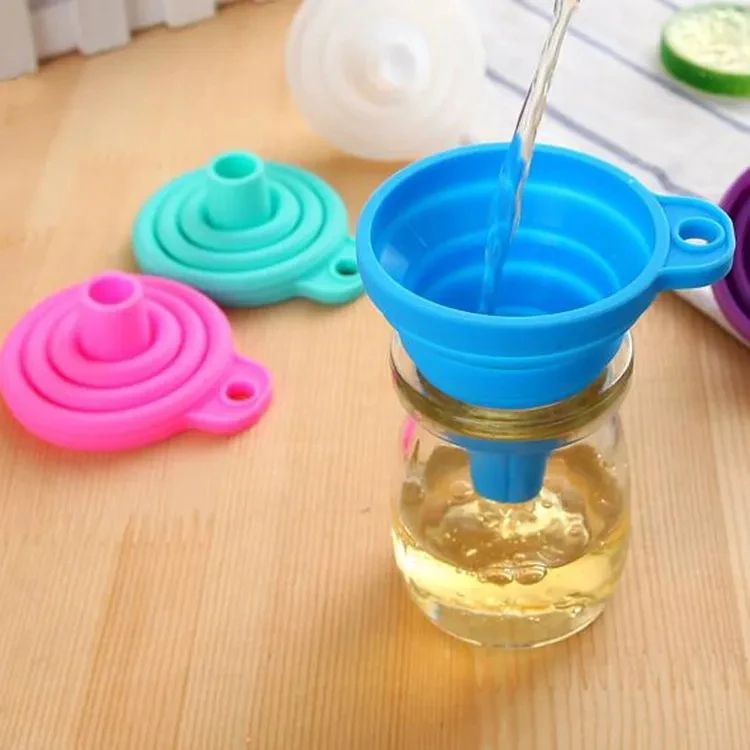 FlexiPour Collapsible Silicone Funnel – Mini Foldable Funnel for Kitchen, Fuel & Travel