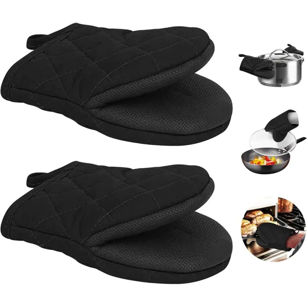 500°F Heat Resistant Oven Mitts with Non-Slip Grip - Safe Grilling Mitts for Baking, BBQ & Cooking