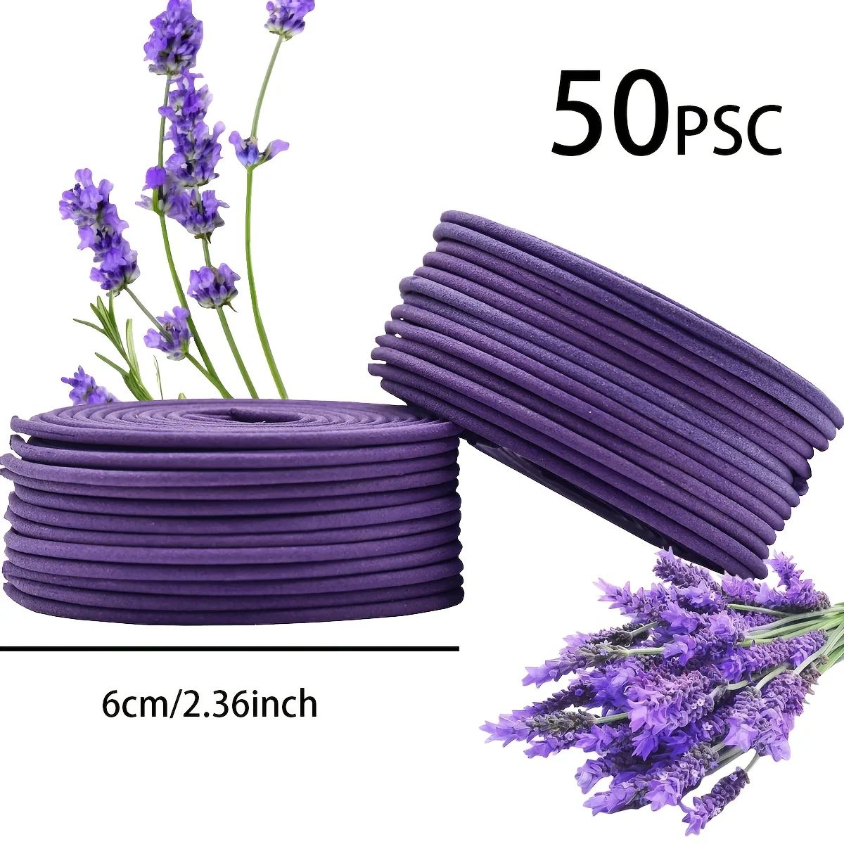 50Pcs Lavender Scented Spiral Candles