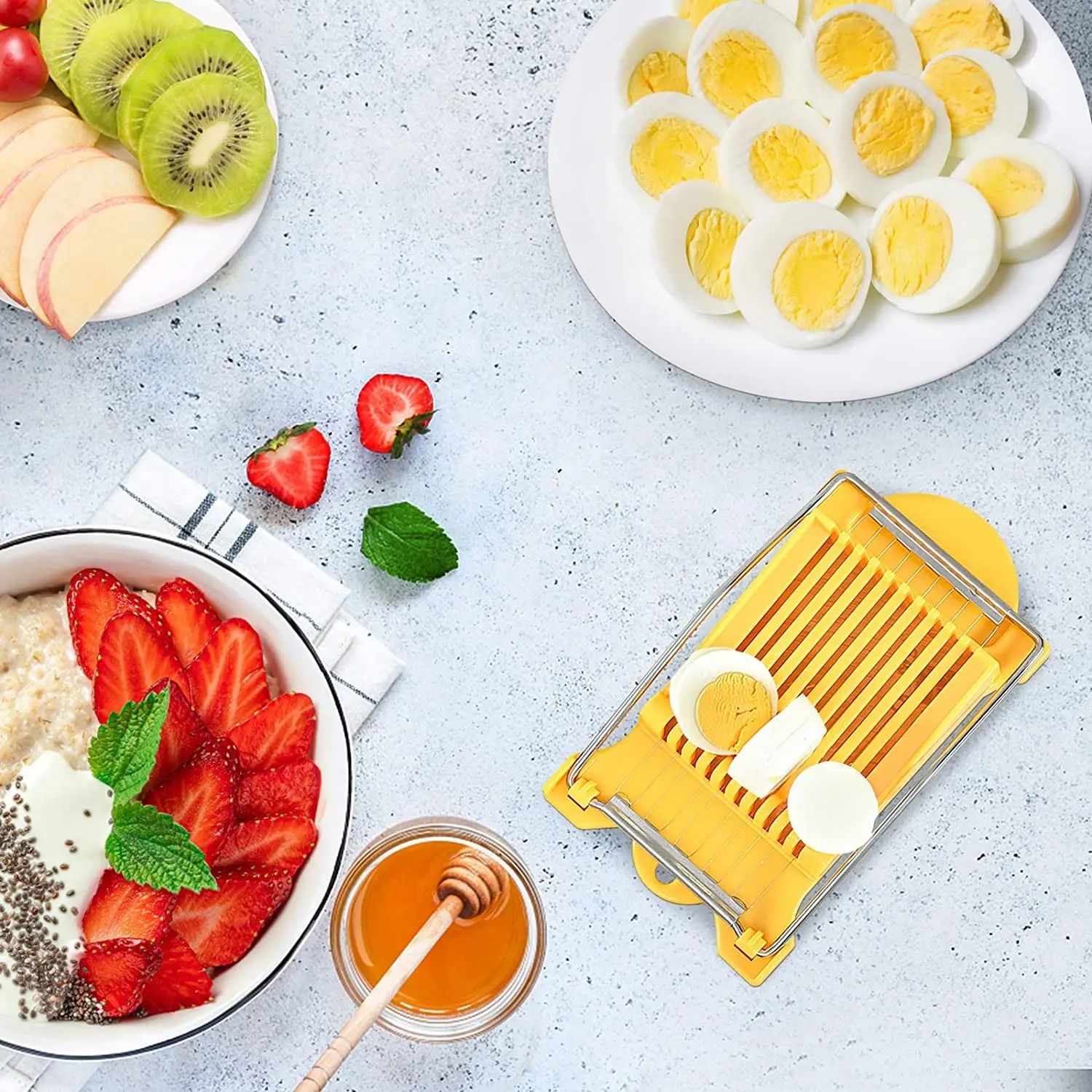 Stainless Steel Multi-Function Luncheon Meat and Egg Slicer with Precision Wire System