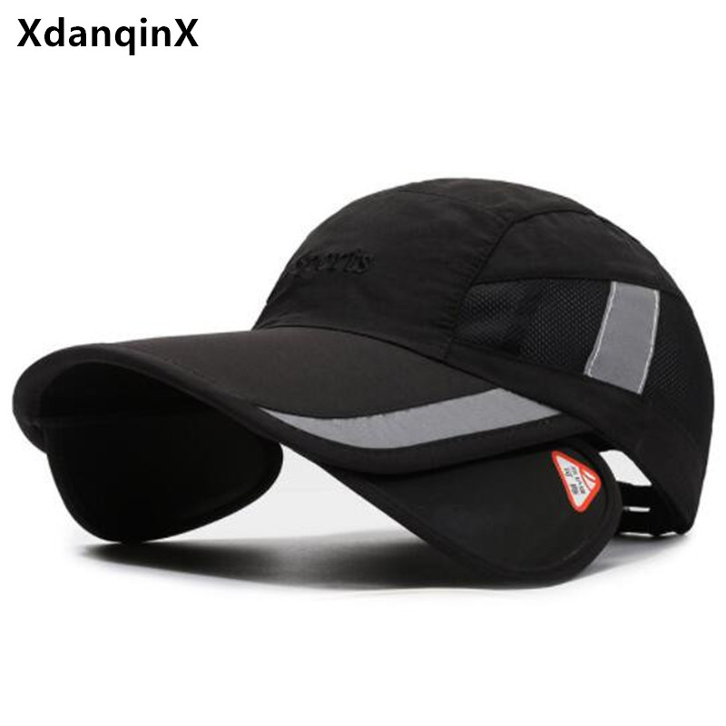 Breathable Baseball Caps for Men Women, New Summer Mesh Hats with Retractable Sun Visor, Sunscreen Fishing Cap