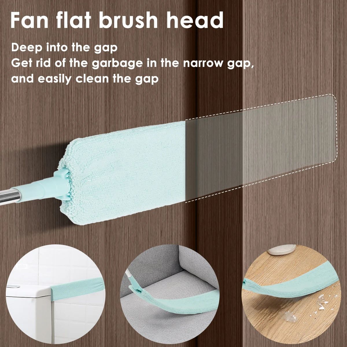 Ultra-Slim Retractable Gap Dust Cleaner with Microfiber Head