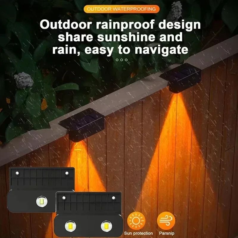 Outdoor Solar Wall Lights Waterproof Garden Step Lamps