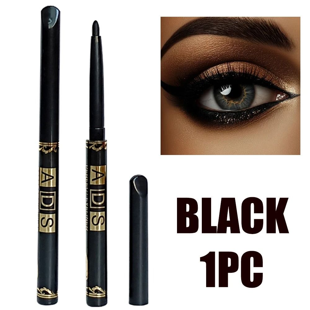 2Pcs Waterproof Black and Brown Eyeliner Pencil Set