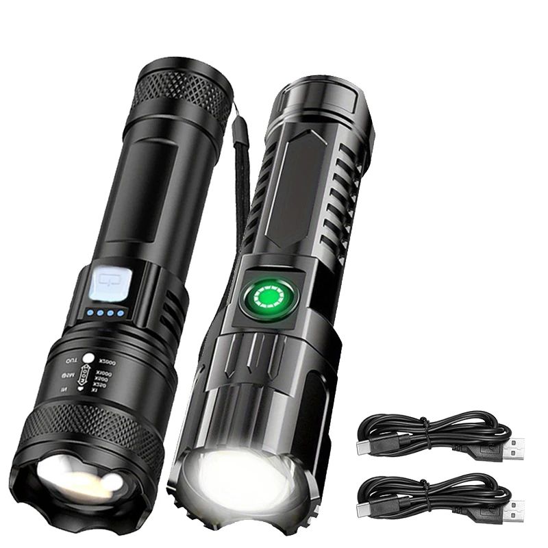 PowerBeam 2000LM Tactical Flashlight – Rechargeable LED Flashlight with Zoom & Display