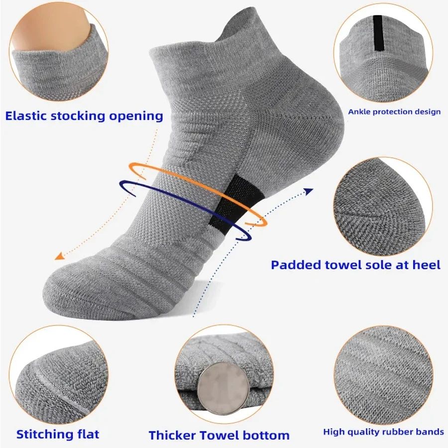 Anti-Slip Football Socks for Men Cotton Grip Socks for Basketball, Sports Breathable, Deodorant, Short, Long Tube Styles
