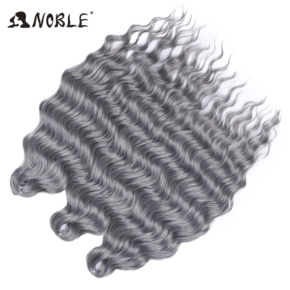 Noble Hair Synthetic Loose Deep Wave Braiding Hair Extensions Ombre Blonde Twist Crochet Curly Water Wave Braid