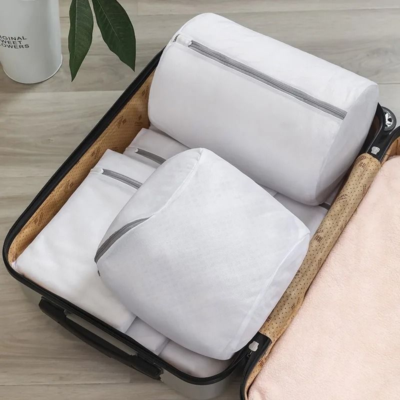 Durable Mesh Shoe and Laundry Washing Bag with Zipper Closure