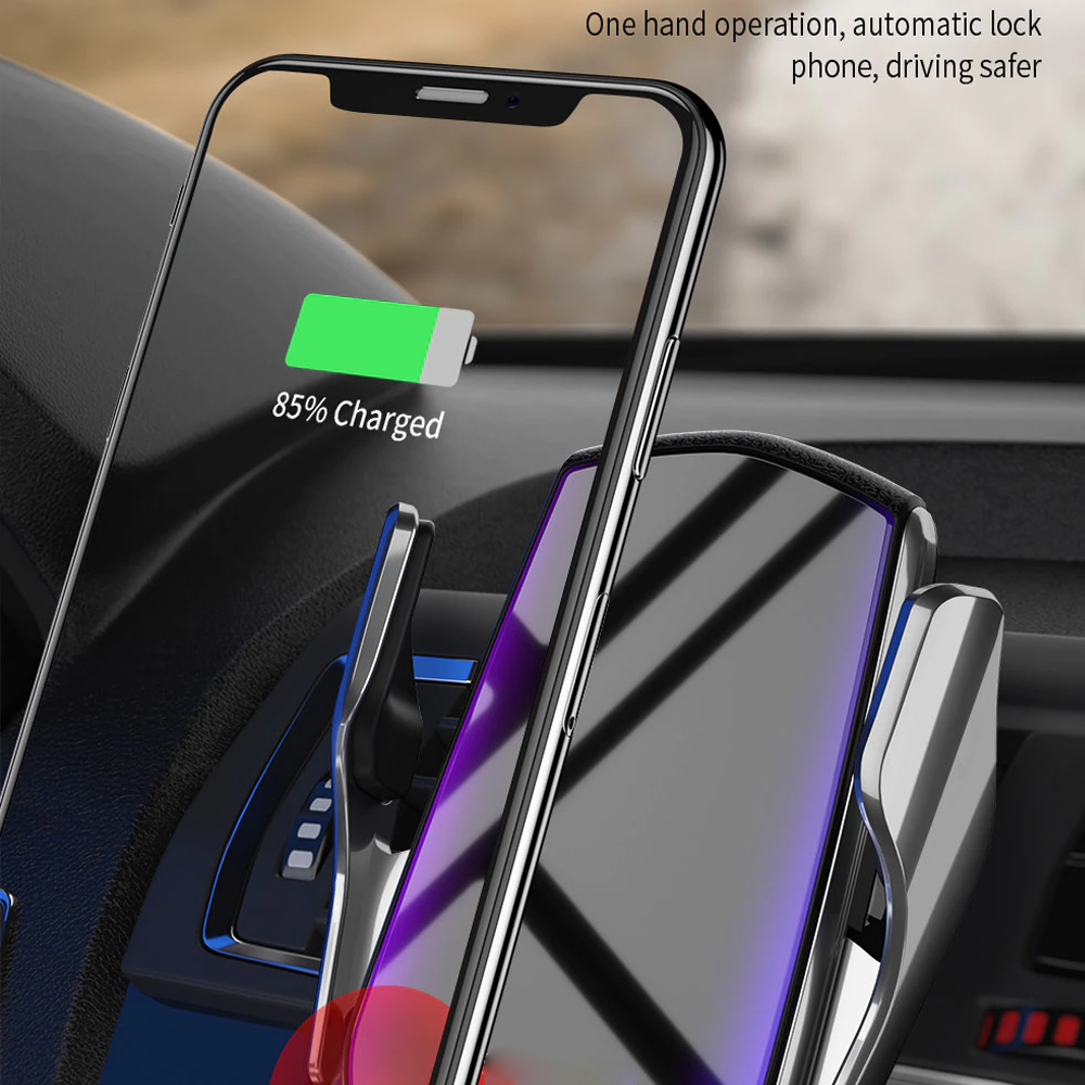 Automatic Clamping Wireless Car Charger Mount