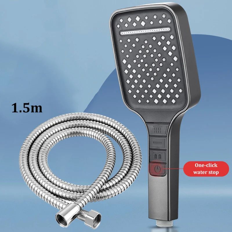 High Pressure Shower Head 7 Mode Adjustable Water Saving Shower Set