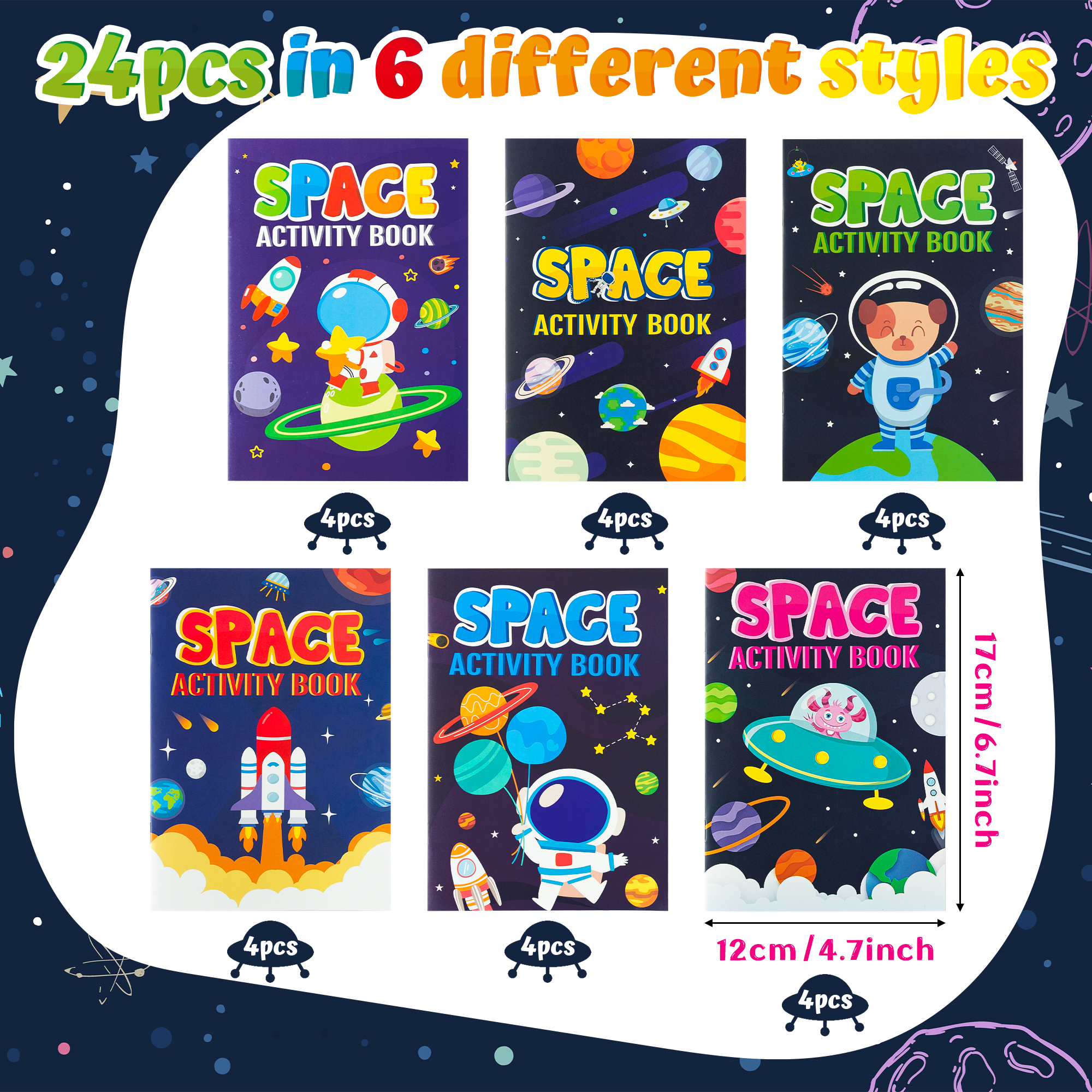 Space Activity Book , Astronaut Coloring Book, Planet Drawing Kit, Mind Games, Classroom Art Supplies