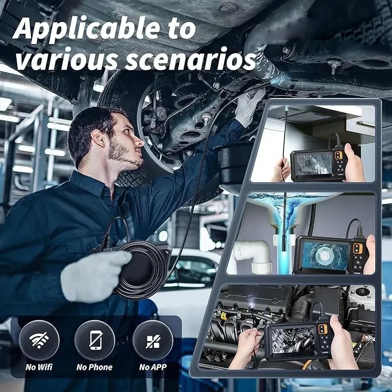 Industrial Endoscope Camera with 4.3 Inch Screen and Waterproof Probe