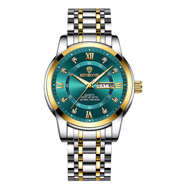 AquaLuxe Diver 30ATM Luxury Mens Waterproof Watch with Quartz Movement