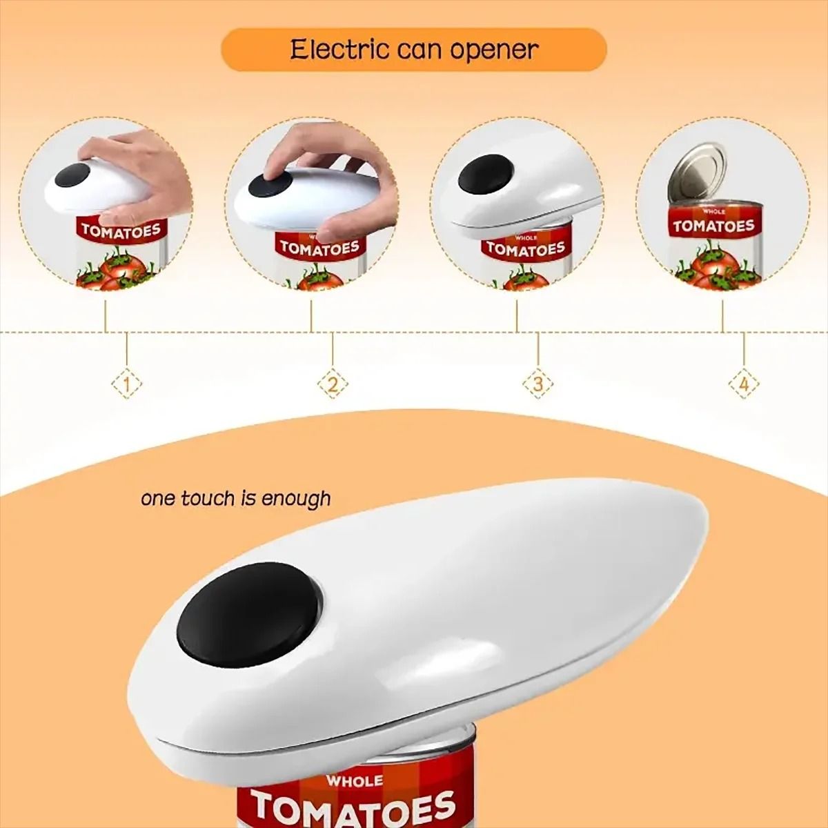 Electric One-Touch Automatic Can Opener Set