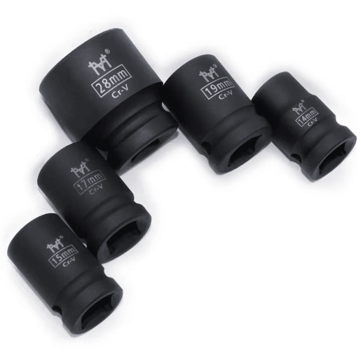 1/2 Drive Short Impact Socket Set (6-Point) for Electric & Pneumatic Tools