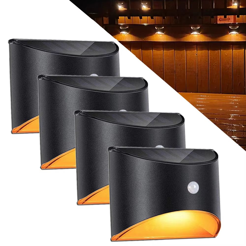 Solar Motion Sensor LED Step Wall Light for Outdoor Pathways and Gardens