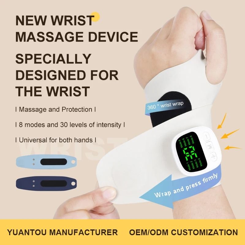 Electric Cordless Wrist Massager USB Rechargeable Vibration Carpal Tunnel and Fatigue Relief