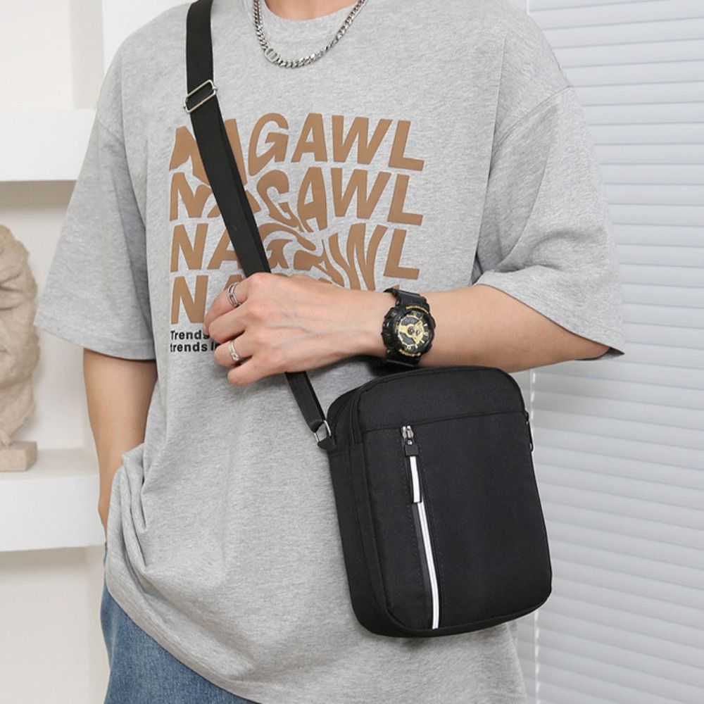 Large Capacity Crossbody Bag for Men, Durable Casual Nylon Waterproof Messenger Bag