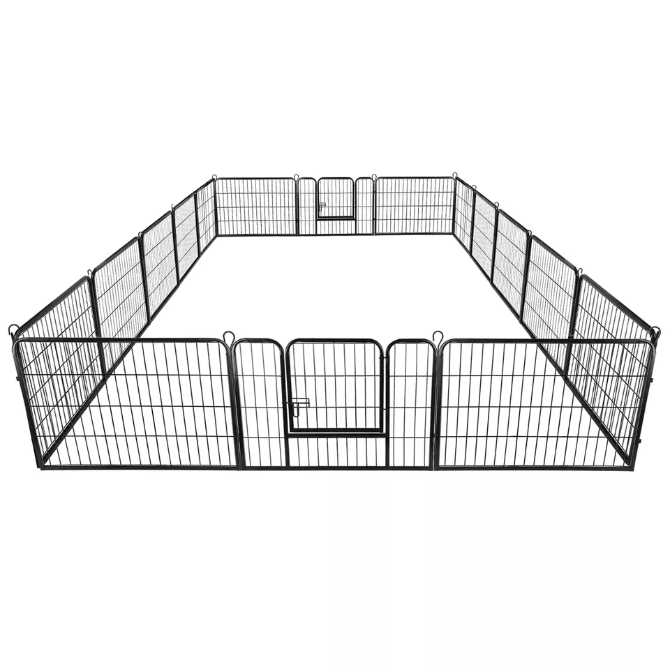 Portable 16 Panel Dog Playpen, Detachable Fence for Outdoor, RV & Yard Use