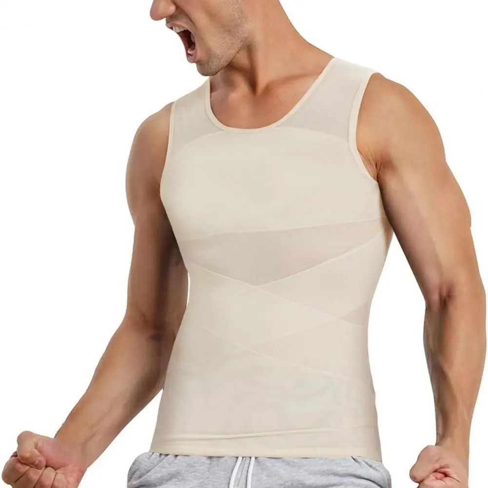 Mens Compression Tank Top Slimming Undershirt Body Shaper