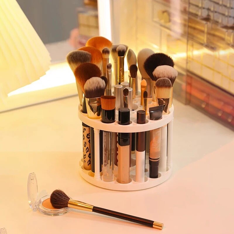 Multi-Compartment Desktop Makeup Brush Storage Rack Organize Your Cosmetics Lipsticks with Style
