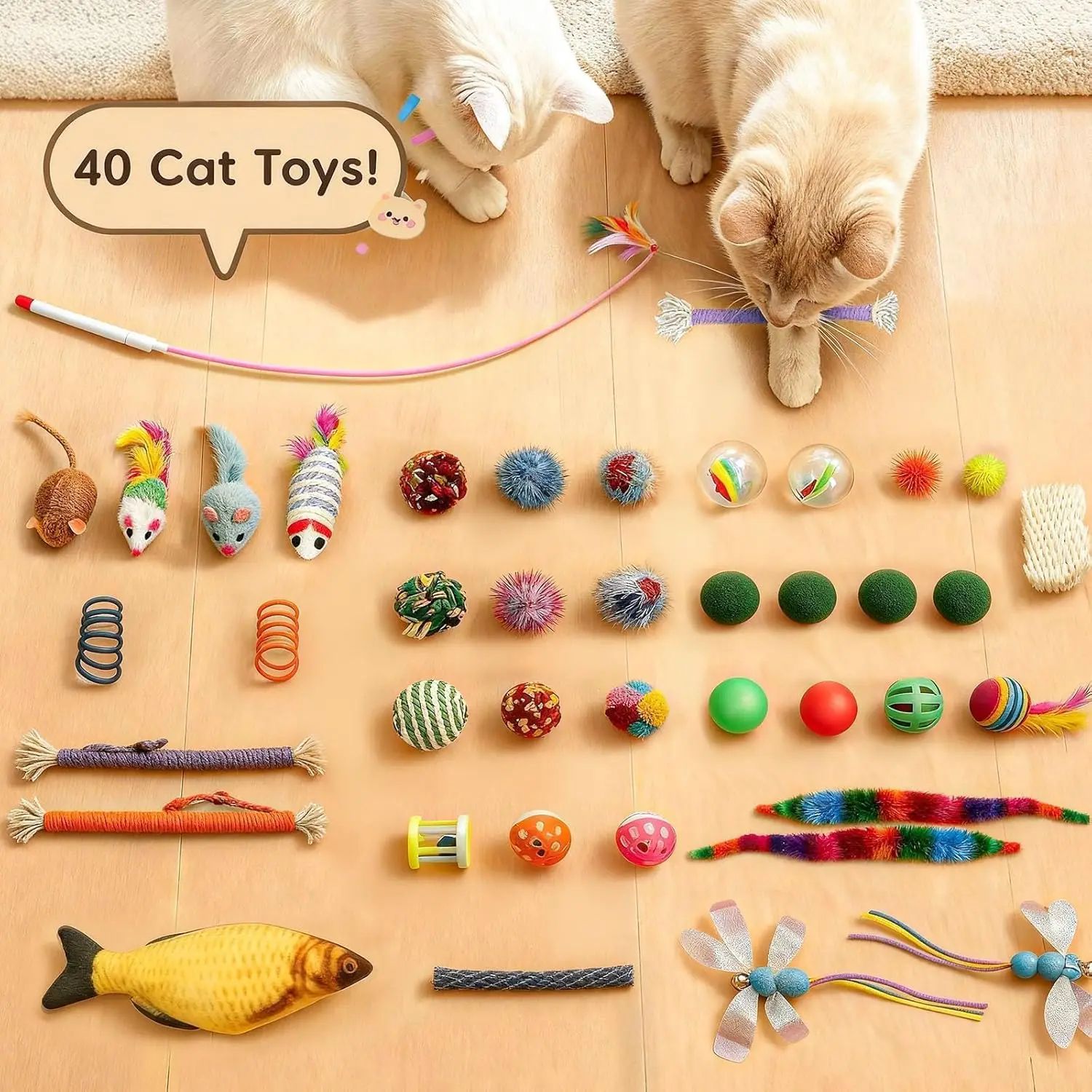 Plush Cat Tunnel Bed with Toys