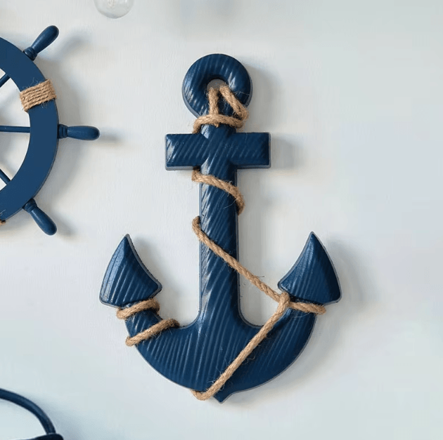 Mediterranean Wooden Anchor Wall Decor Nautical Hanging Ocean Theme Room Decoration