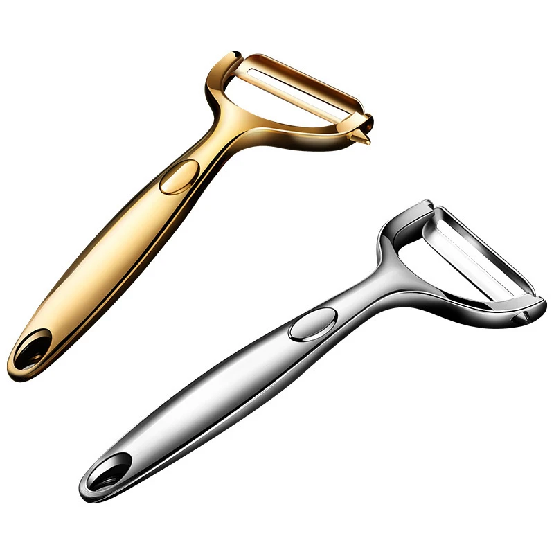 Golden Vegetable Peeler, Potato Carrot Peeler, Stainless Steel Kitchen Tool with Non-Slip Handle