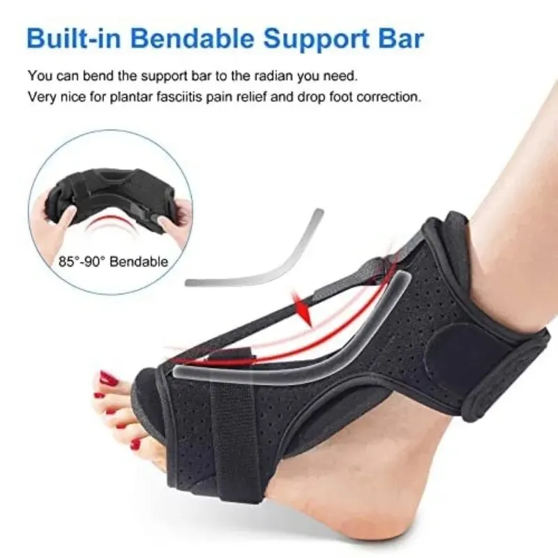 Adjustable Ankle Brace for Plantar Fasciitis, Night Splint to Relieve Foot Drop, Arch Pain