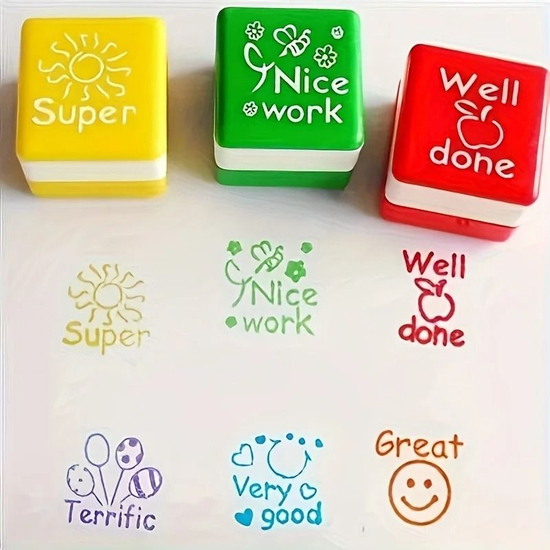 Teacher Praise and Encouragement Stamp Set 6 Piece