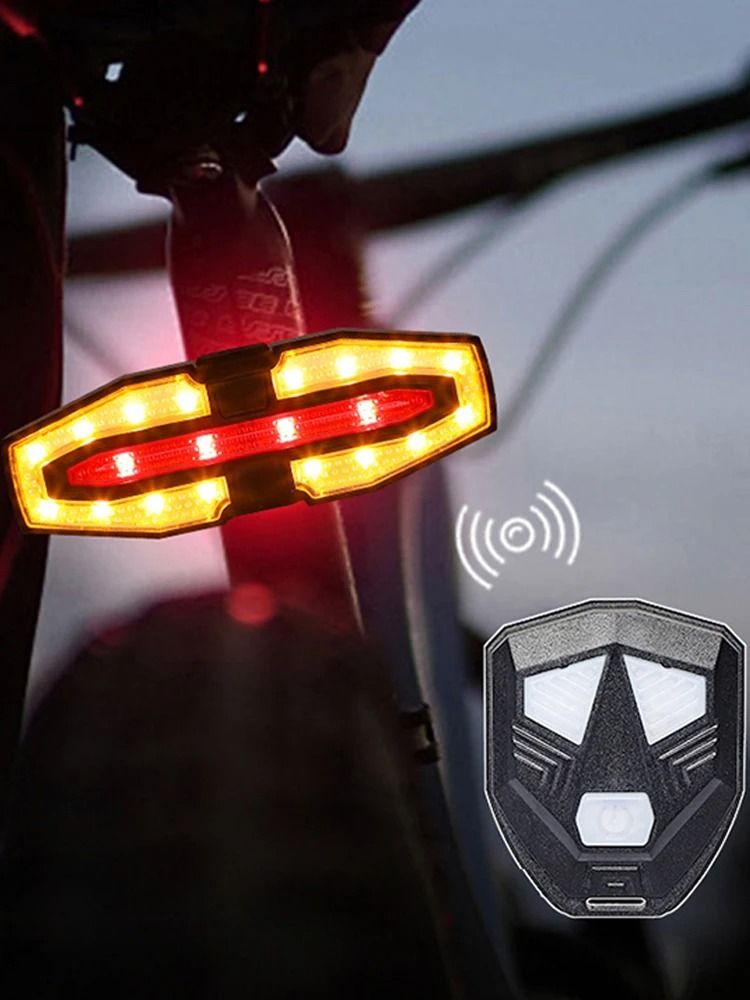 Rechargeable Bike Rear Light with Turn Signals and Remote Control