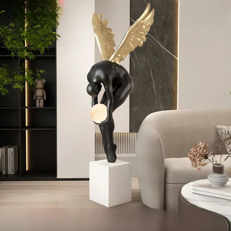 Luminous Wing Sculpture Nordic Style Resin Home Decor