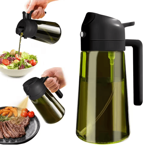 470ML Dark Glass 2-in-1 Olive Oil Sprayer & Dispenser Bottle