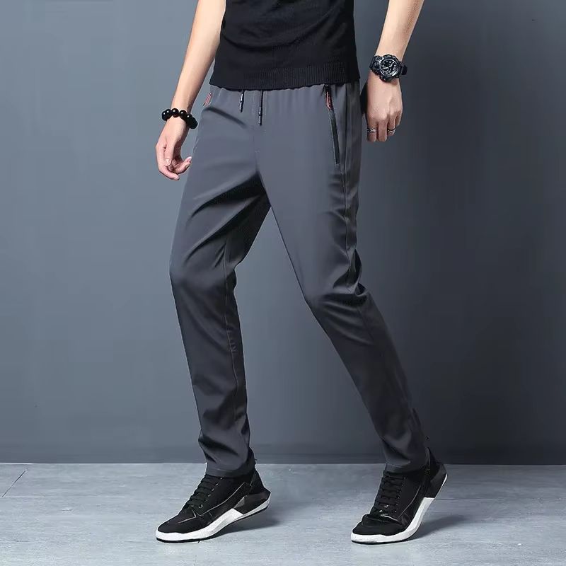 Men's Casual Slim Fit Jogger Pants – Straight Elastic Waist Trousers