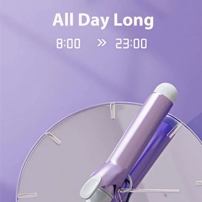 TINSOL 40MM Professional Ceramic J-Shape Rotating Big Wave Curling Iron
