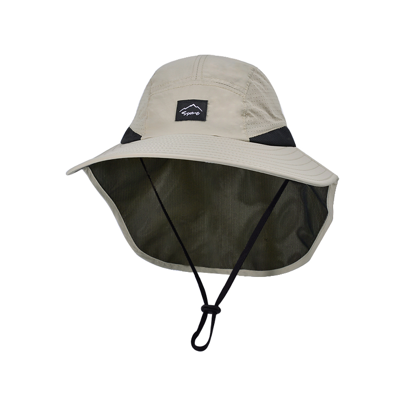 Unisex Xinbaoguan 9249 Summer Fisherman Hat, Large Brim, Quick-Dry Polyester Sunshade with Shawl Design