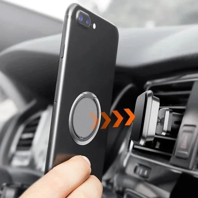 Magnetic Phone Ring Holder Stand for Car Rotating Metal Grip