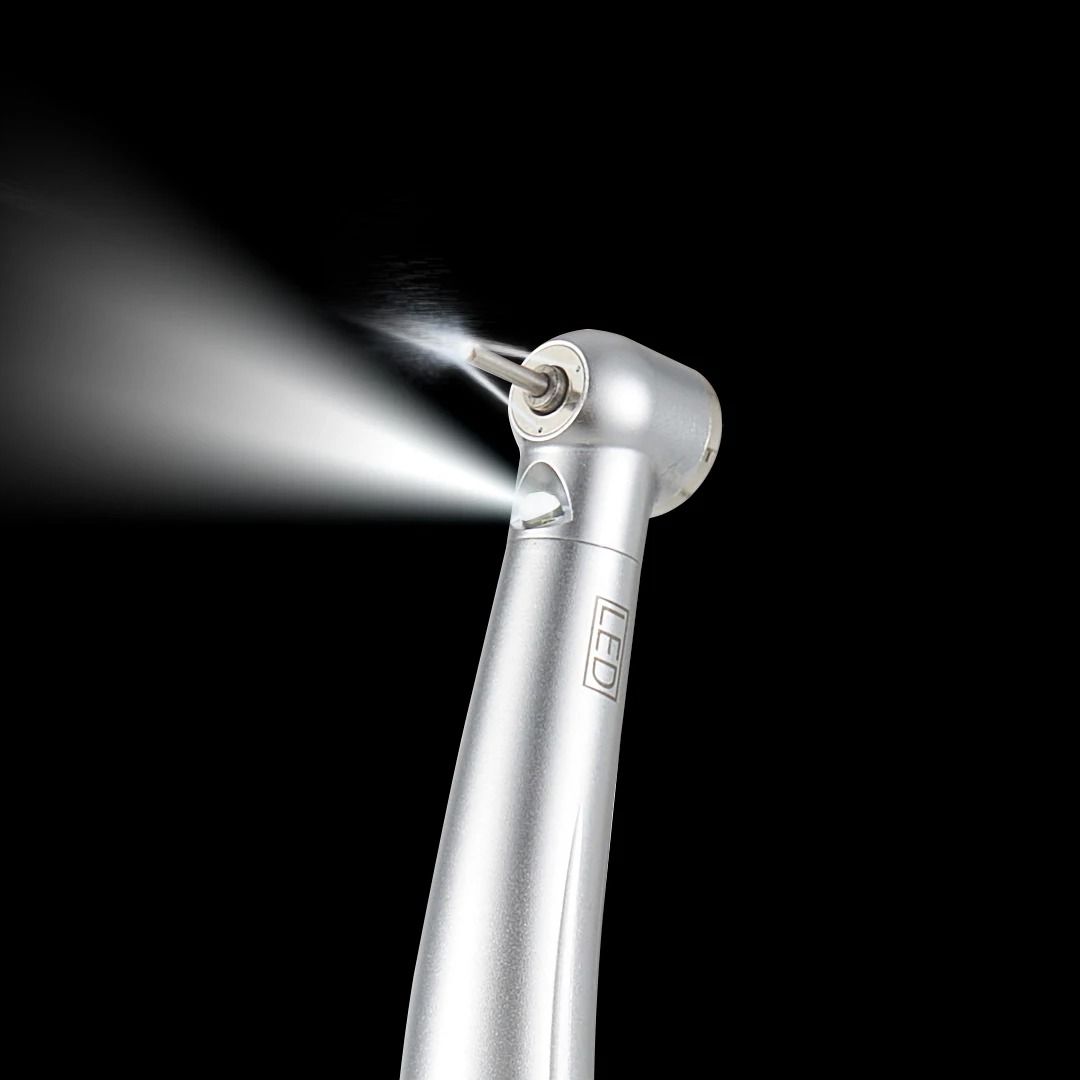 High Speed Dental Handpiece with LED Light and Push Button Air Turbine